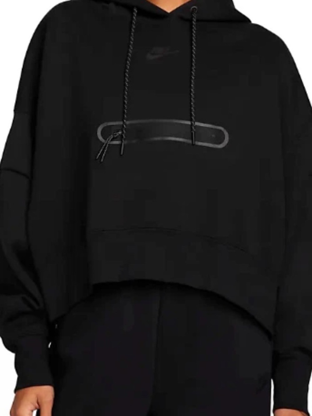 Nike Tech Fleece Cropped Hoodie Oversized Black DR4973-010